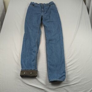 Lands End Jeans Womens 10 Blue Long Flannel Lined Outdoor Camping Casual